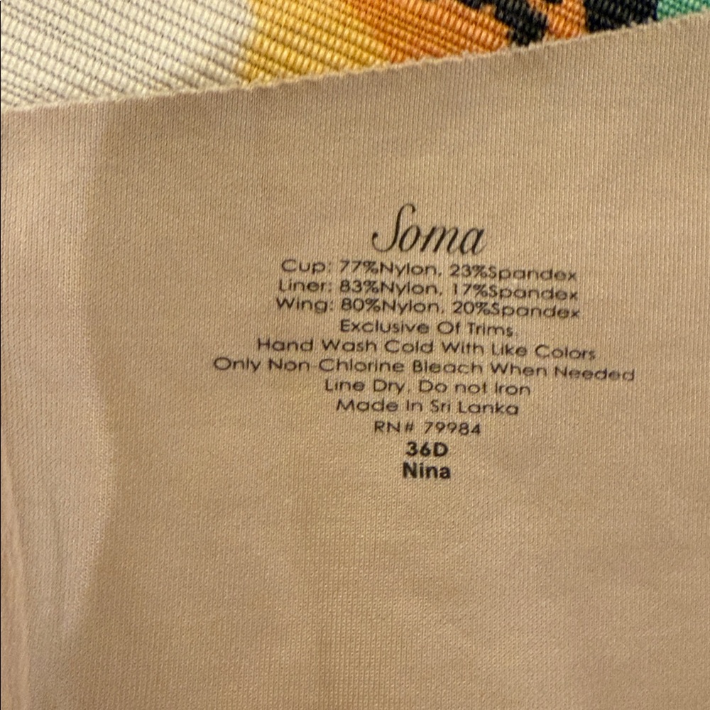 Elegant Tan Women's Bra soma brand size 36D - Picture 13 of 17